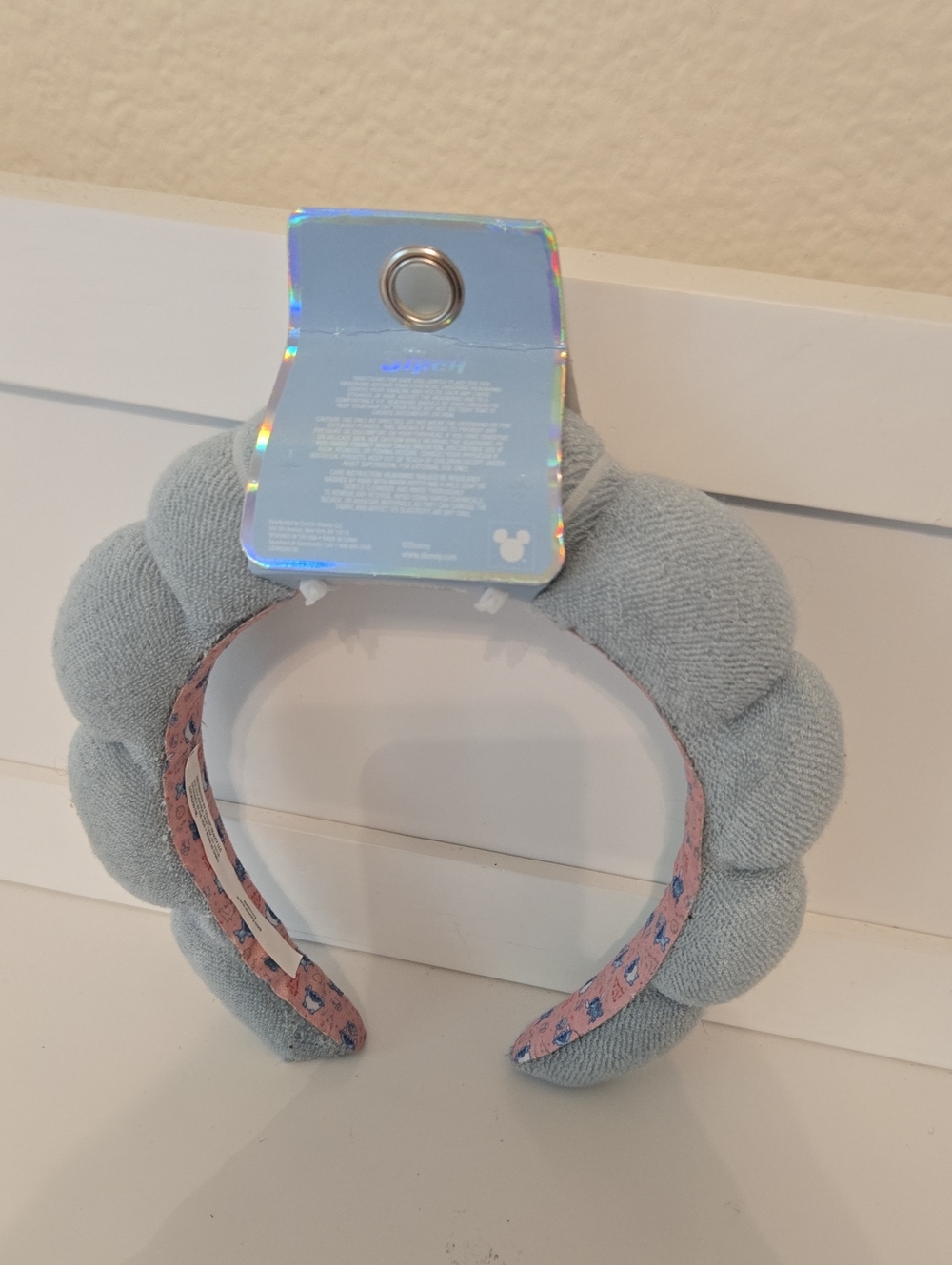 Disney Stitch Puffy Spa Headband - Light Gray Nwt - Picture 3 of 3
